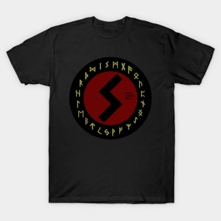 Red Sowulo Elder Futhark Rune Symbol T-Shirt